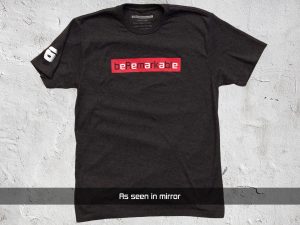 beRemarkable Red Banner Men's Charcoal T-shirt (as seen in mirror)