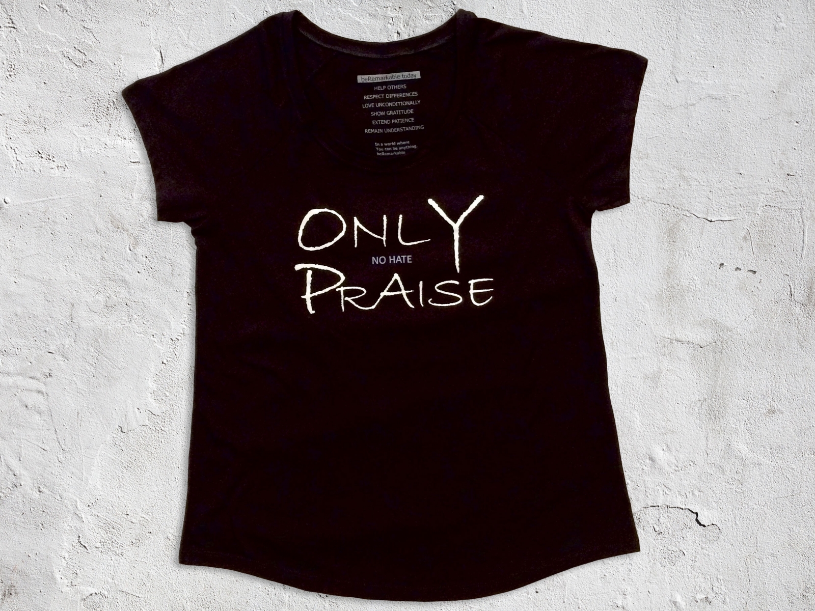 Only Praise, No Hate – Women’s Black T-shirt
