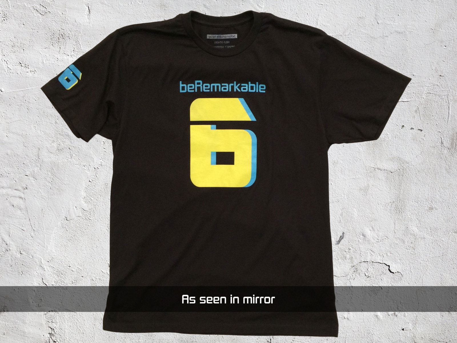 beRemarkable 6 Pillars Men’s Black T-Shirt (as seen in mirror)